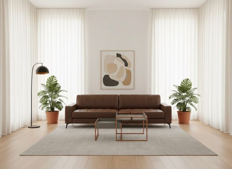 urbe caramelo ambientado Sofá Urbe 2.80mt